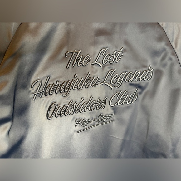 H&M satin look bomber jacket in size small steel blue color is beautiful - Picture 12 of 12